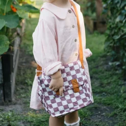 Olli Ella Carrie Convertible Changing Set - Plum Check New
