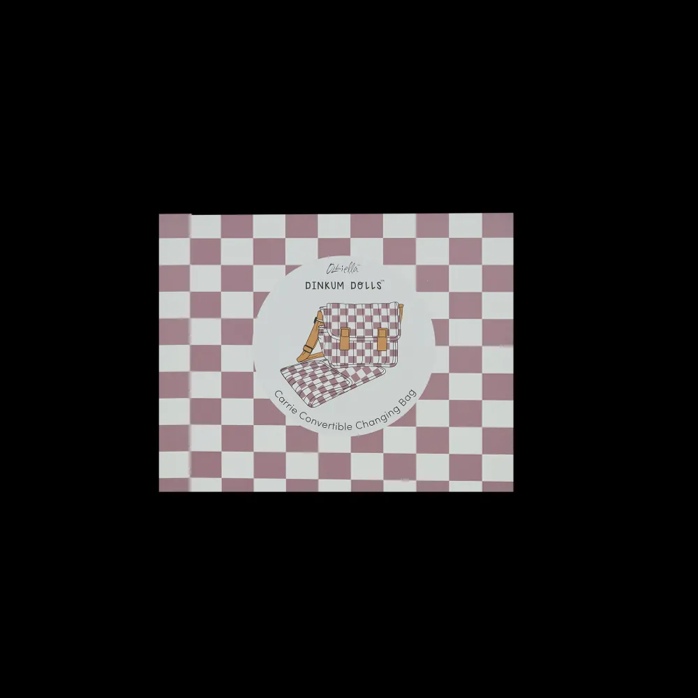 Olli Ella Carrie Convertible Changing Set - Plum Check New