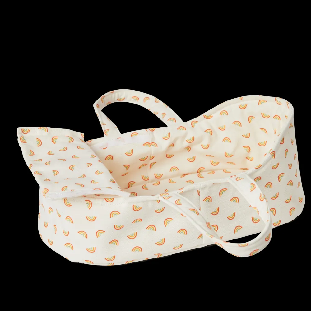 Olli Ella Dinkum Dolls Carry Cot - Rainbow Print Hot