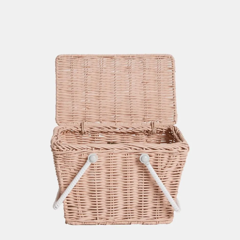 Olli Ella Piki Rattan Basket - Rose Clearance