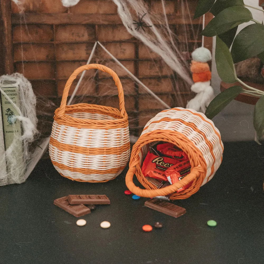 Olli Ella Rattan Berry Basket - Stripe Discount