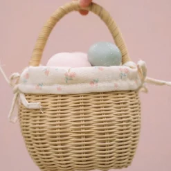 Olli Ella Rattan Berry Basket with Lining - Pansy Best