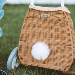 Olli Ella Rattan Bunny Luggy with Lining - Gumdrop Clearance