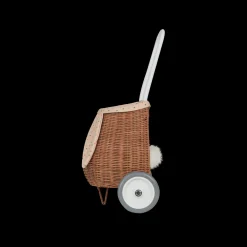 Olli Ella Rattan Bunny Luggy with Lining - Gumdrop Clearance