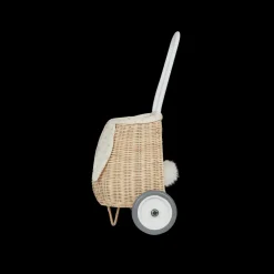 Olli Ella Rattan Bunny Luggy with Lining - Pansy Outlet