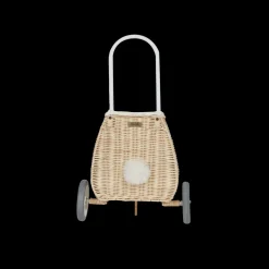 Olli Ella Rattan Bunny Luggy with Lining - Pansy Outlet