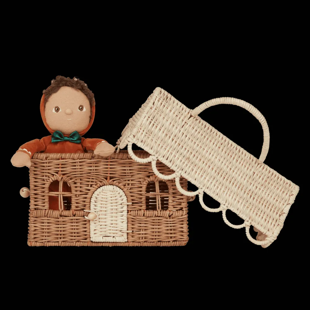 Olli Ella Rattan Gingerbread Casa Clutch Clearance