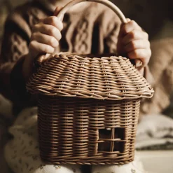 Olli Ella Rattan Hutch Small Basket New
