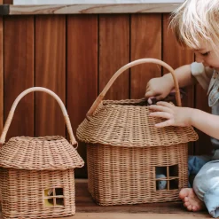 Olli Ella Rattan Hutch Small Basket New