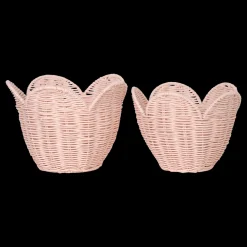 Olli Ella Rattan Lily Basket Set - Blush Discount