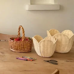 Olli Ella Rattan Lily Basket Set - Buttercream Online