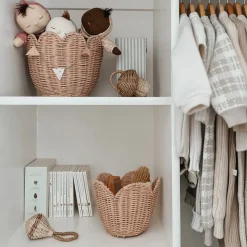 Olli Ella Rattan Lily Basket Set - Seashell Pink
