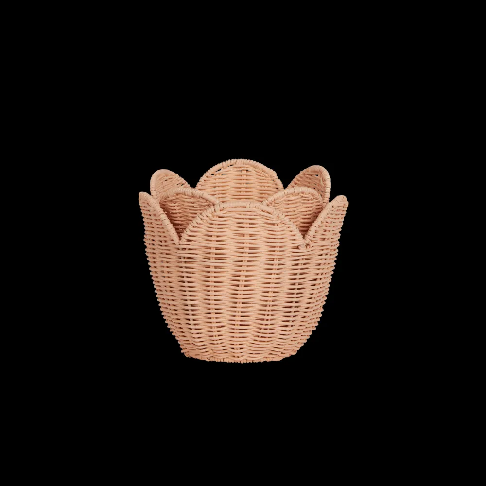 Olli Ella Rattan Lily Basket Set - Seashell Pink