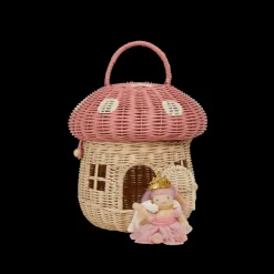 Olli Ella Rattan Mushroom Basket - Musk New