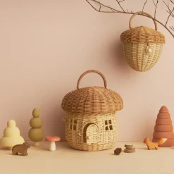 Olli Ella Rattan Mushroom Basket - Natural Sale