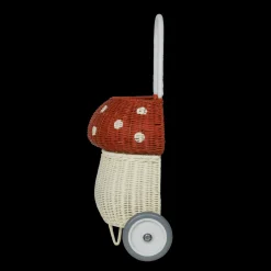Olli Ella Rattan Mushroom Luggy - Red Clearance