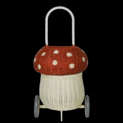 Olli Ella Rattan Mushroom Luggy - Red Clearance