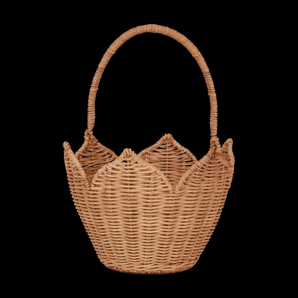 Olli Ella Rattan Poinsettia Carry Basket - Natural Online