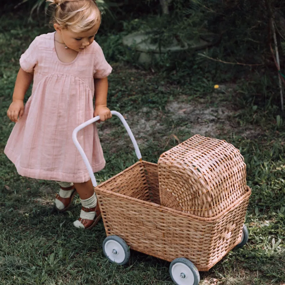 Olli Ella Rattan Strolley - Natural Hot