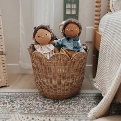 Olli Ella Rattan Tulip Basket - Natural Online