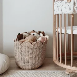 Olli Ella Rattan Tulip Basket - Nude Discount
