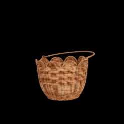 Olli Ella Rattan Tulip Carry Basket - Natural Hot