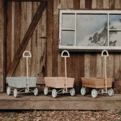 Olli Ella Rattan Wonder Wagon - Vintage Blue Clearance