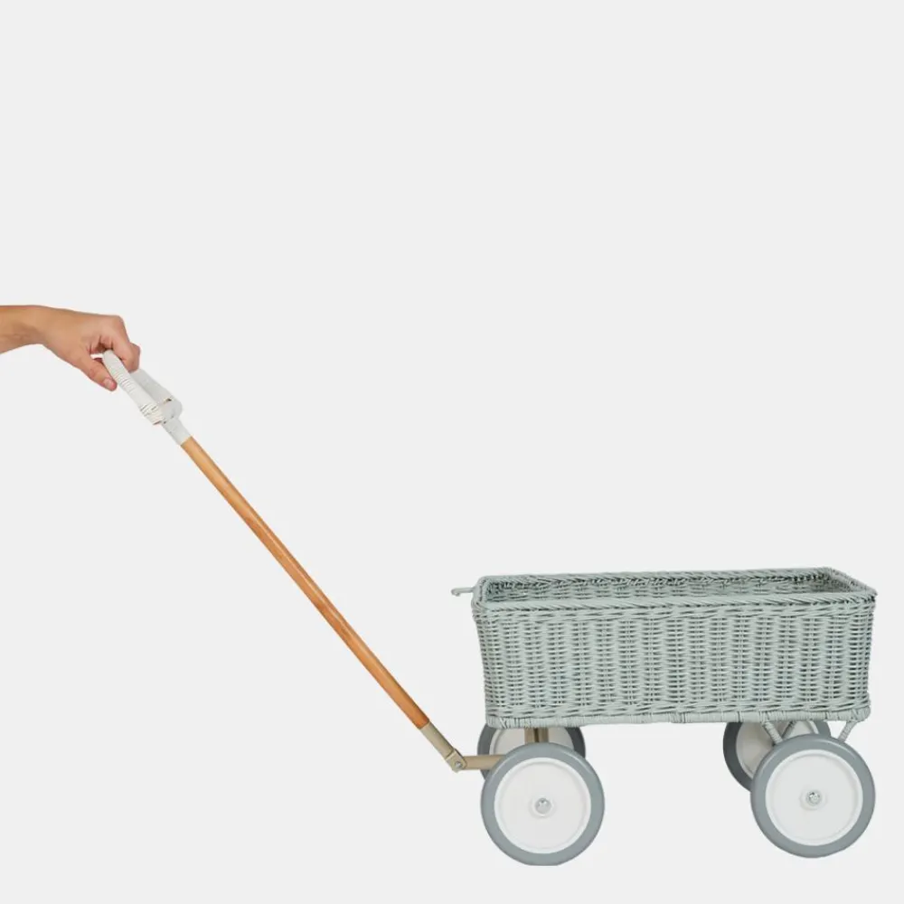 Olli Ella Rattan Wonder Wagon - Vintage Blue Clearance