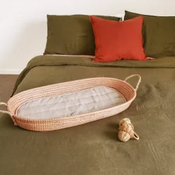 Olli Ella Reva Seagrass Changing Basket - Rose Hot