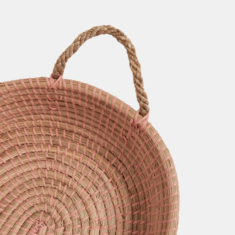 Olli Ella Reva Seagrass Changing Basket - Rose Hot