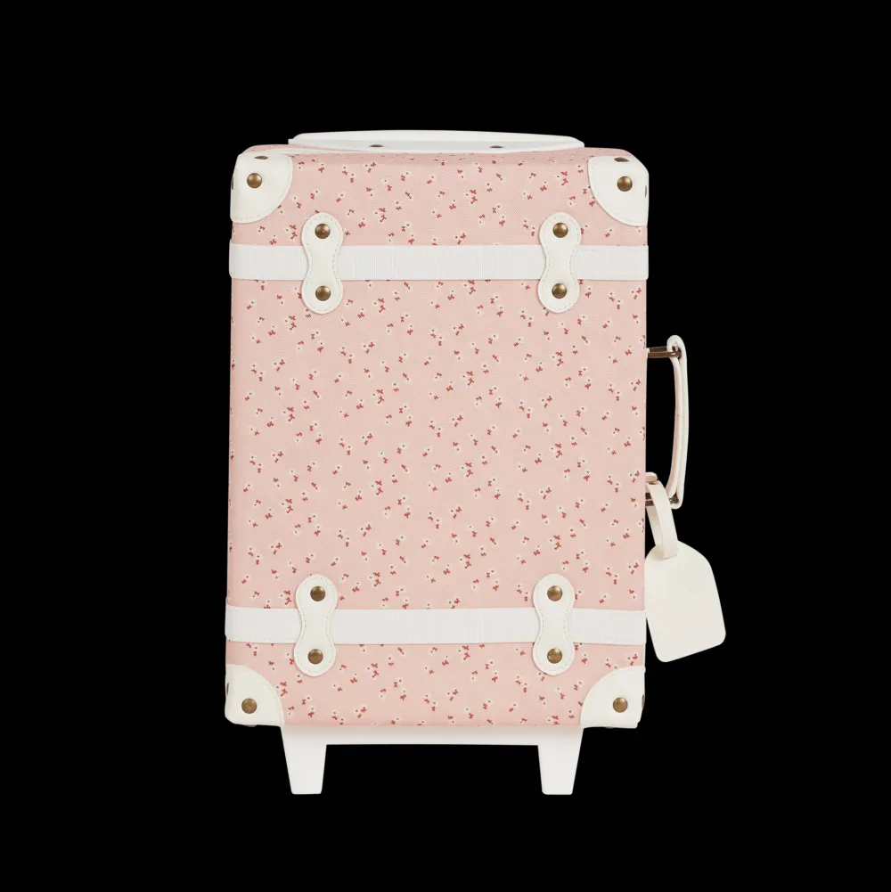 Olli Ella See-Ya Suitcase - Pink Daisies Clearance