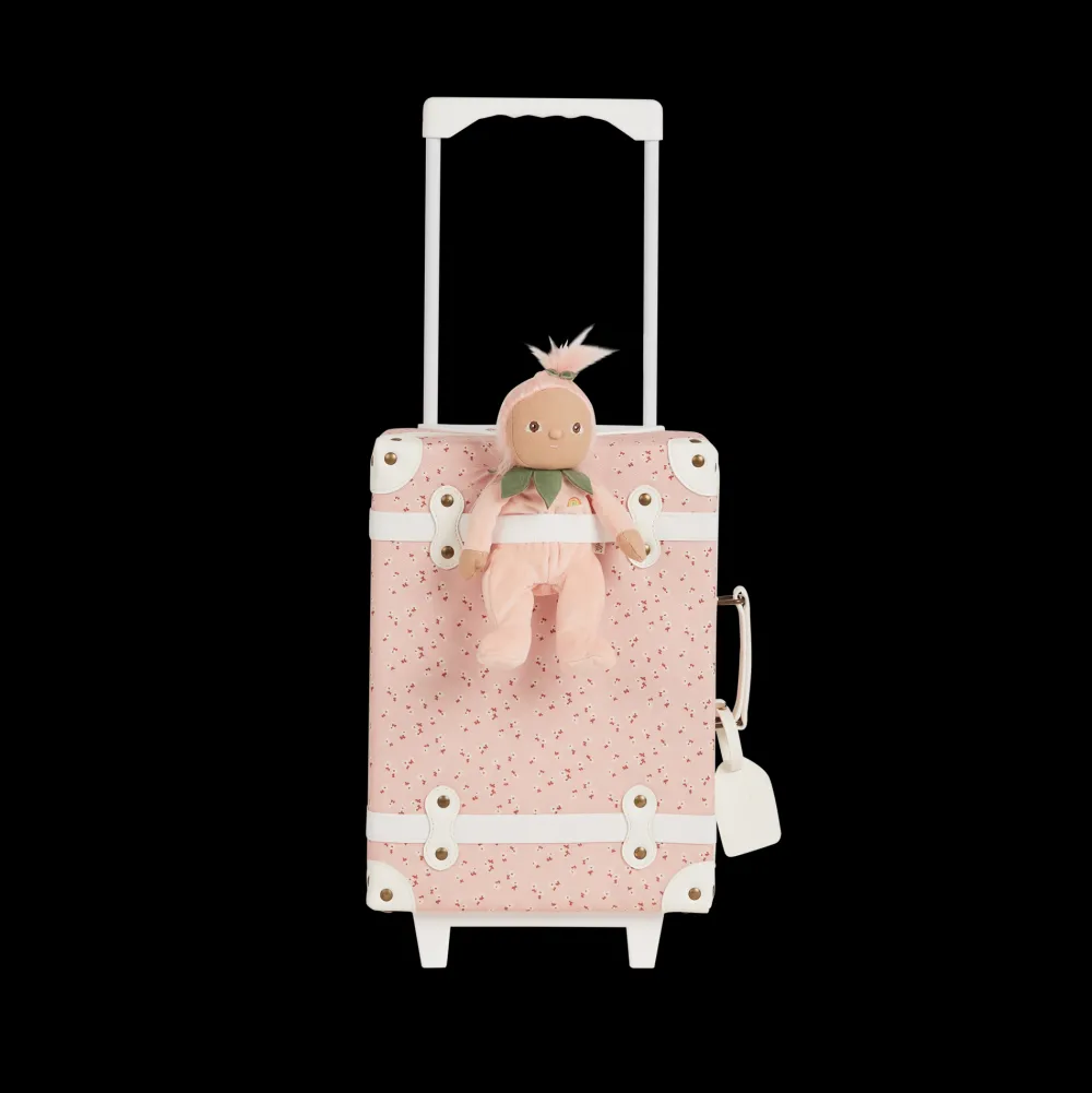 Olli Ella See-Ya Suitcase - Pink Daisies Clearance