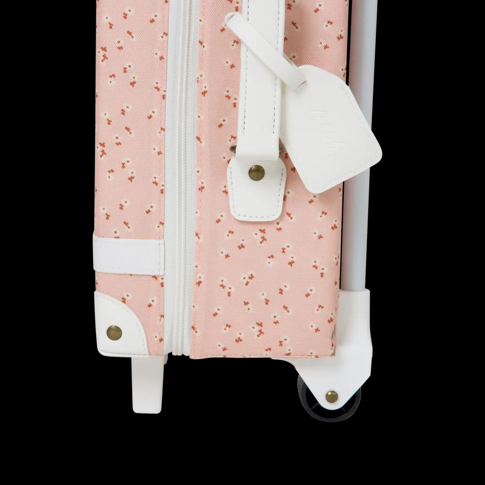 Olli Ella See-Ya Suitcase - Pink Daisies Clearance