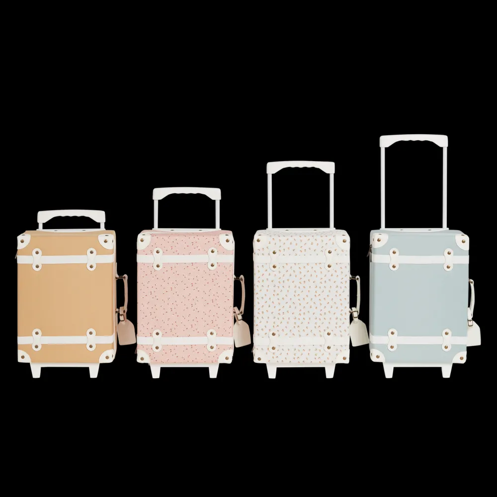 Olli Ella See-Ya Suitcase - Pink Daisies Clearance